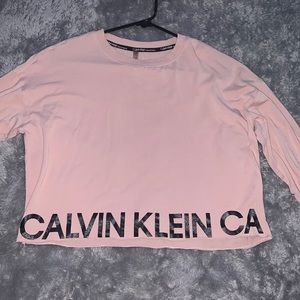 ck pink long sleeve crop top